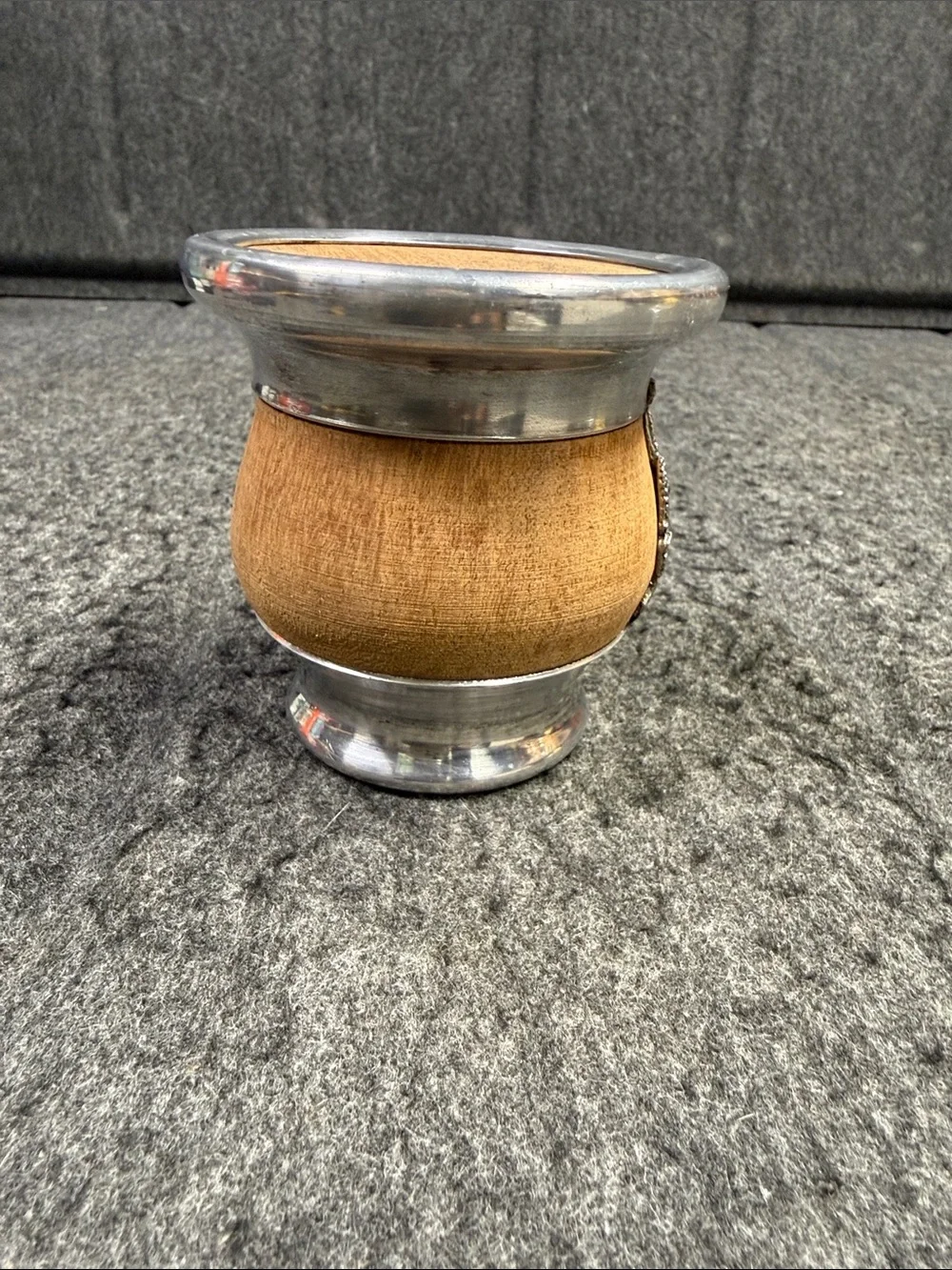 Argentina-Emblem Brown and Silver Mate Cup — Rustic Home Accent
